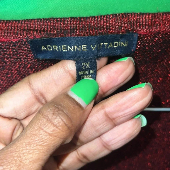 Adrienne Vittadini Red and Black Sweater - Picture 3 of 4
